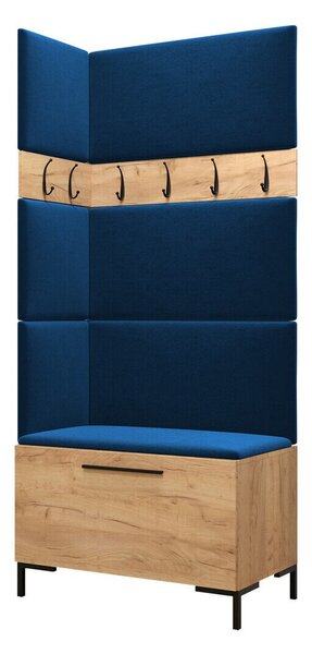 Előszoba garnitúra Nomal IV, 196x84x46cm, Craft tölgy, Kárpit, Laminált forgácslap