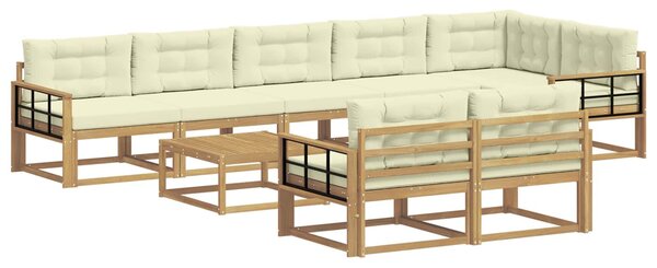 VidaXL Kültéri kanapé szett 9 pcs Fehér és Krém színű 79 x 79 x 37 cm