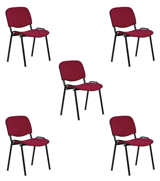 ISO New Tárgyalószék Bordó 5 Darab N