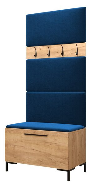Előszoba garnitúra Nomal III, 196x84x46cm, Craft tölgy, Kárpit, Laminált forgácslap