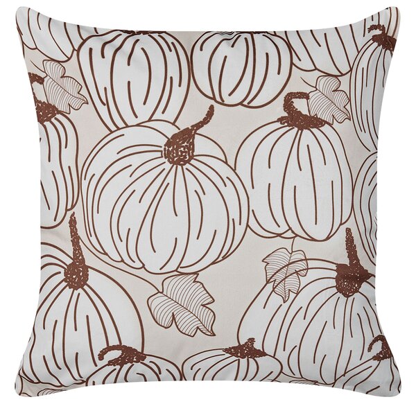 2 db díszpárna GOURD Bársony 45 x 45 cm Bézs Növénymintás