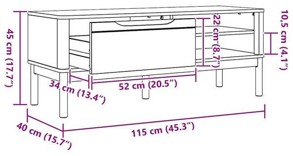 VidaXL Előszoba pad fiókkal Fehér 115 x 40 x 45 cm Tömör fenyőfa