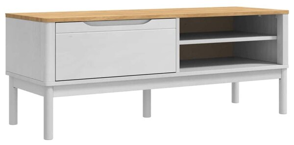 VidaXL Előszoba pad fiókkal Fehér 115 x 40 x 45 cm Tömör fenyőfa