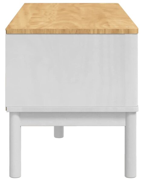 VidaXL Előszoba pad fiókkal Fehér 115 x 40 x 45 cm Tömör fenyőfa