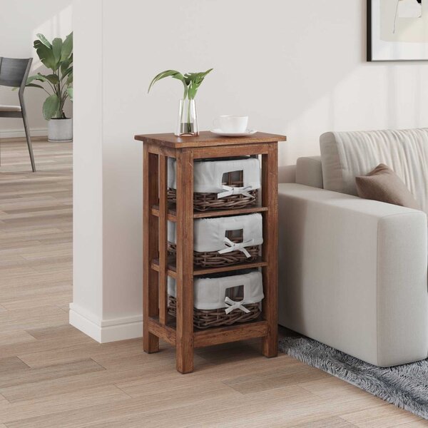 VidaXL Oldal asztal Barna 38 x 28 x 72 cm Tömör mahagóni fa