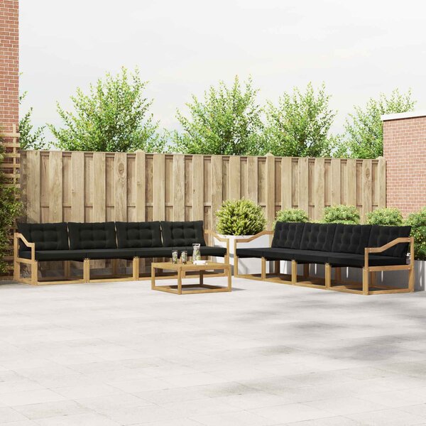 VidaXL Kültéri kanapé szett 9 pcs Fehér és Fekete 79 x 79 x 37 cm