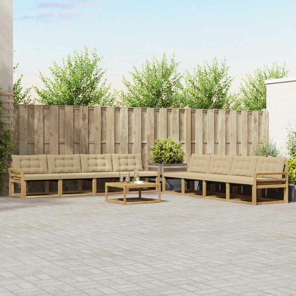 VidaXL Kültéri kanapé szett 9 pcs Fehér és Bézs 79 x 79 x 37 cm