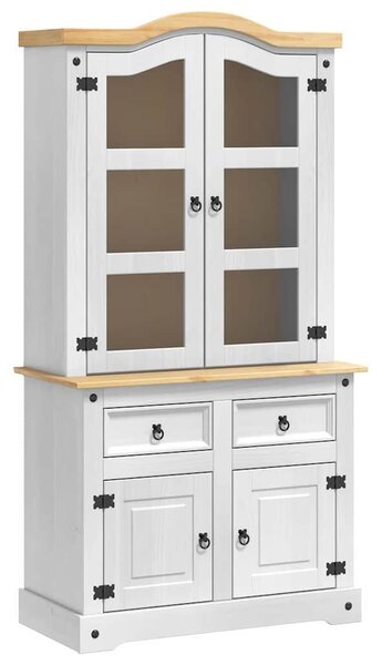VidaXL Széf fiókkal Fehér 100 x 48,5 x 179 cm Tömör fenyőfa