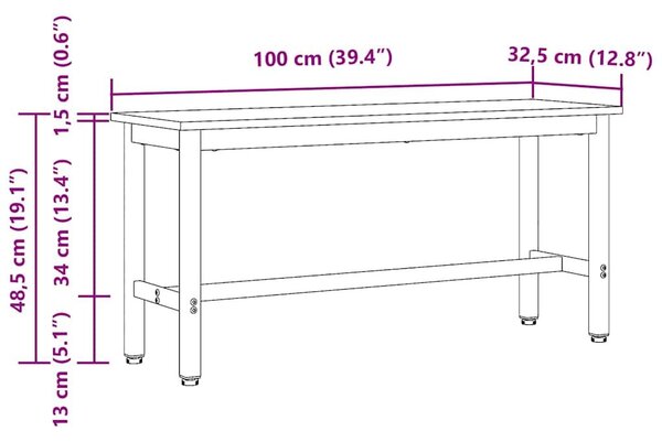 VidaXL Étkező pad 2 pcs Füstölt tölgy 100 x 32,5 x 48,5 cm