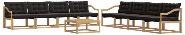 VidaXL Kültéri kanapé szett 9 pcs Fehér és Fekete 79 x 79 x 37 cm