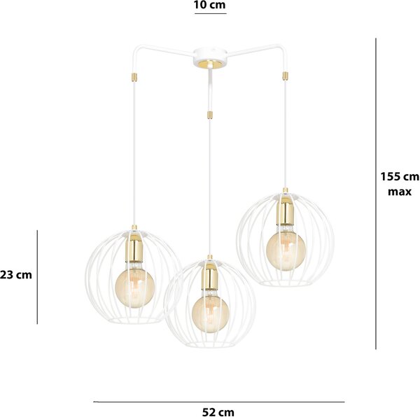 Emibig modern függeszték albio fehér emi145/3