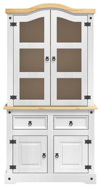 VidaXL Széf fiókkal Fehér 100 x 48,5 x 179 cm Tömör fenyőfa