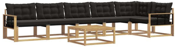 VidaXL Kültéri kanapé szett 7 pcs Fehér és Fekete 79 x 79 x 37 cm