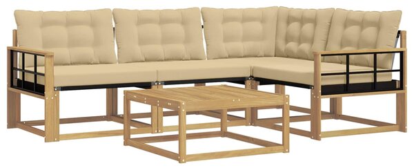 VidaXL Kültéri kanapé szett 5 pcs Fehér és Bézs 79 x 79 x 37 cm