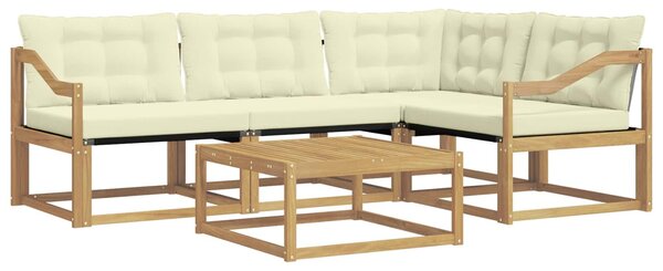 VidaXL Kültéri kanapé szett 5 pcs Fehér és Krém színű 79 x 79 x 37 cm