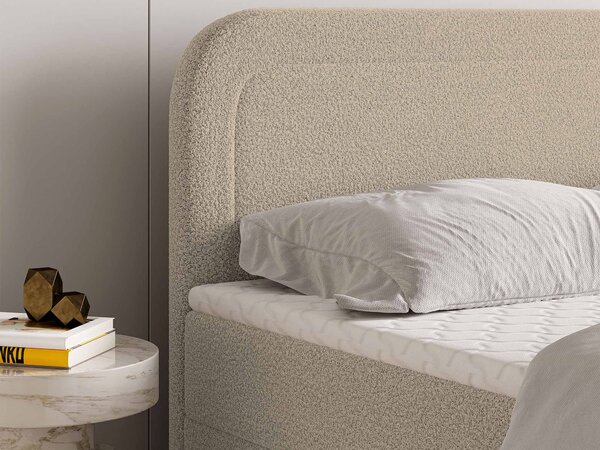 ARMELIN ágyneműtartós boxspring ágy 140x200 - bézs