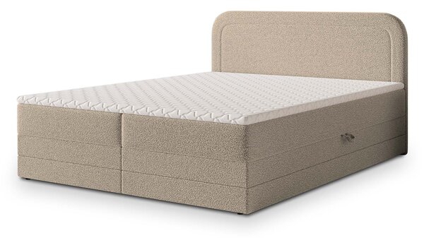 ARMELIN ágyneműtartós boxspring ágy 140x200 - bézs