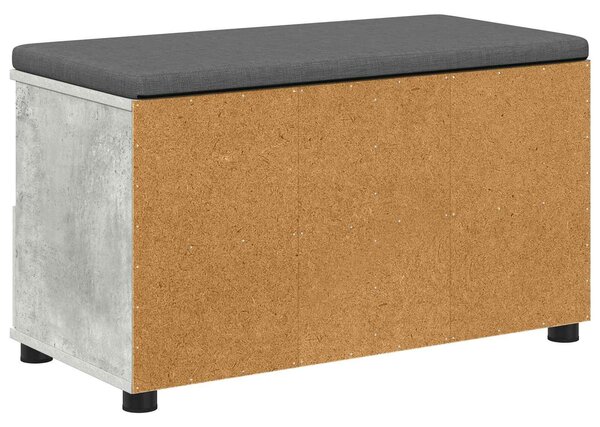VidaXL Előtér pad párnával fiókkal Beton Szürke 80 x 38 x 46 cm