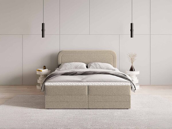 ARMELIN ágyneműtartós boxspring ágy 140x200 - bézs