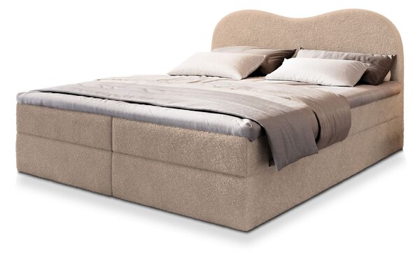 FLUVIA N ágyneműtartós boxspring ágy 180x200 - bézs