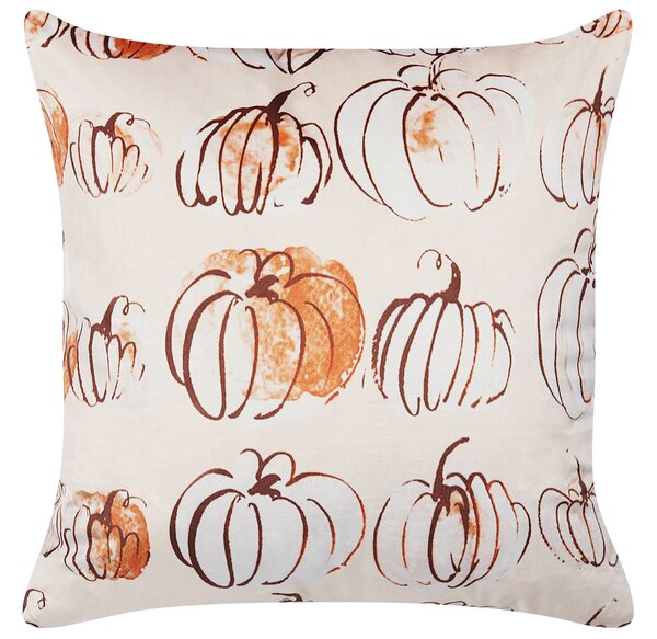 2 db díszpárna CUCURBITA Bársony 45 x 45 cm Bézs Növénymintás
