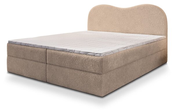 FLUVIA N ágyneműtartós boxspring ágy 180x200 - bézs