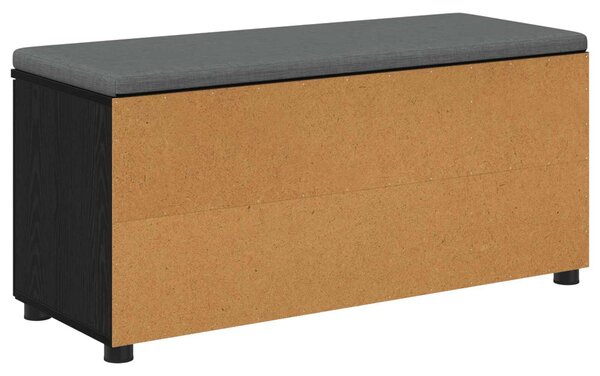 VidaXL Előtér pad párnával Egyszínű Fekete tölgy 100 x 38 x 46 cm