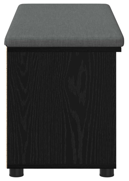 VidaXL Előtér pad párnával Egyszínű Fekete tölgy 100 x 38 x 46 cm