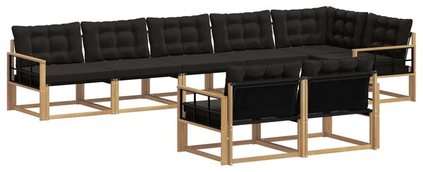 VidaXL Kültéri kanapé szett párnával 8 pcs Fehér és Fekete