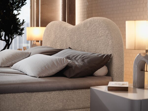 FLUVIA N ágyneműtartós boxspring ágy 180x200 - bézs
