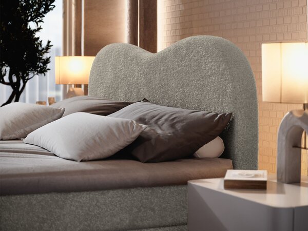 FLUVIA N ágyneműtartós boxspring ágy 180x200 - világosszürke