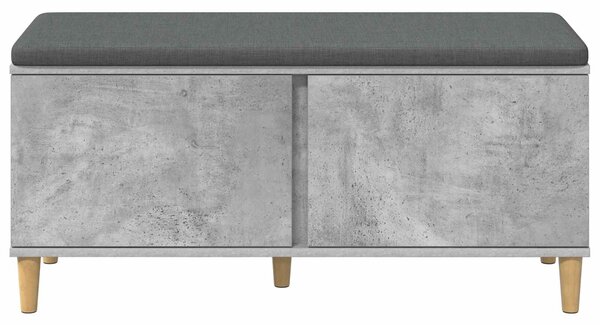 VidaXL Előtér pad Beton Szürke 100 x 38 x 46 cm Műanyag Fa és Szövet