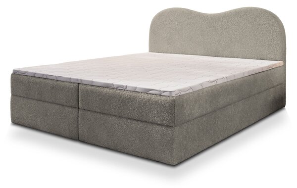 FLUVIA N ágyneműtartós boxspring ágy 180x200 - világosszürke