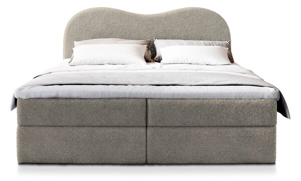 FLUVIA N ágyneműtartós boxspring ágy 180x200 - világosszürke