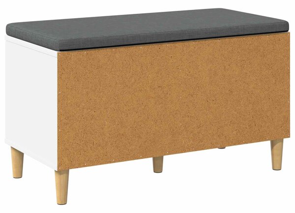 VidaXL Előtér pad párnával Fehér 80 x 38 x 46 cm Műanyag Fa és Szövet