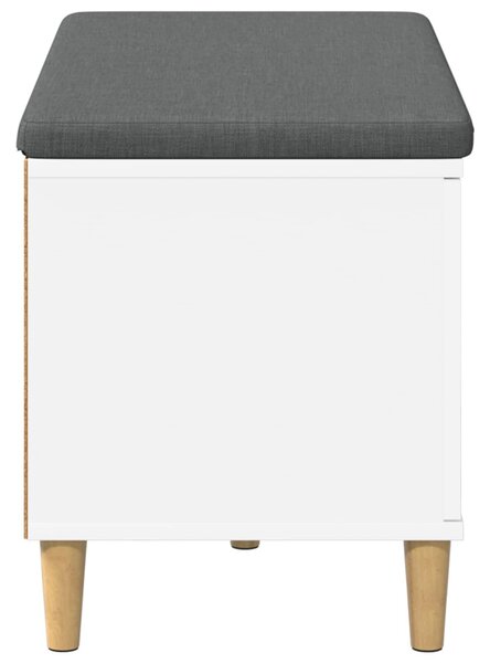 VidaXL Előtér pad párnával Fehér 80 x 38 x 46 cm Műanyag Fa és Szövet