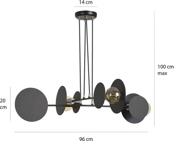 Emibig modern függeszték idea fekete emi792/4