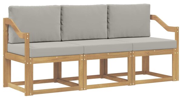 VidaXL Kültéri kanapé szett 3 pcs Fehér és Világosszürke