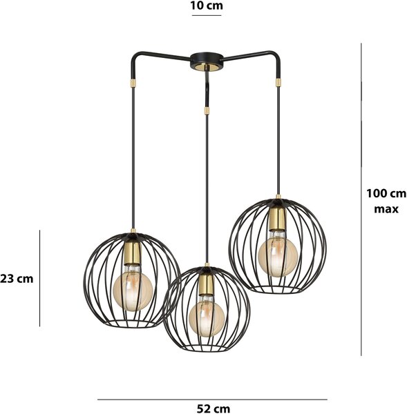 Emibig modern függeszték albio fekete emi144/3