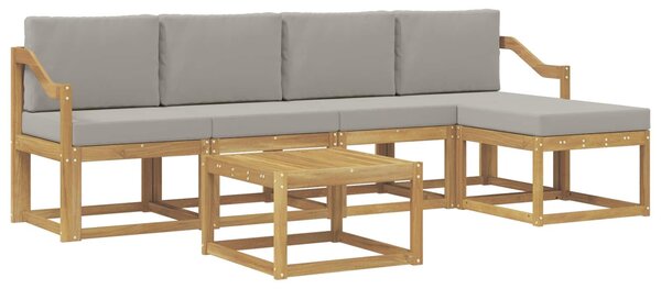 VidaXL Kültéri kanapé szett 6 pcs Fehér és Világosszürke