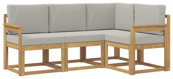 VidaXL Kültéri kanapé szett 4 pcs Fehér és Világosszürke