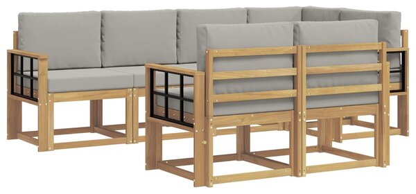 VidaXL Kültéri kanapé szett párnával 7 pcs Fehér és Világosszürke