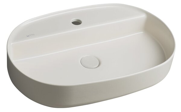 Isvea Isvea, INFINITY OVAL kerámia munkalap mosogató, 60x40 cm, Ivory, 10NF65060-2K