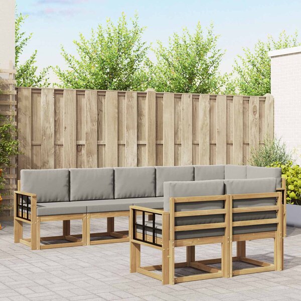 VidaXL Kültéri kanapé szett párnával 8 pcs Fehér és Világosszürke