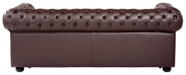 Kanapé 3 személyes CHESTERFIELD Bőr Barna