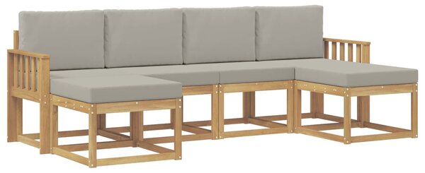 VidaXL Kültéri kanapé szett párnával 6 pcs Fehér és Világosszürke