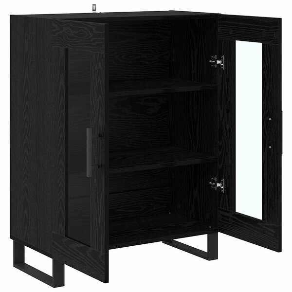 VidaXL Széf Fekete tölgy 69,5 x 34 x 90 cm Szerelt Fa