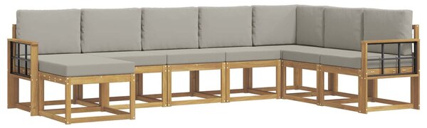 VidaXL Kültéri kanapé szett párnával 8 pcs Fehér és Világosszürke
