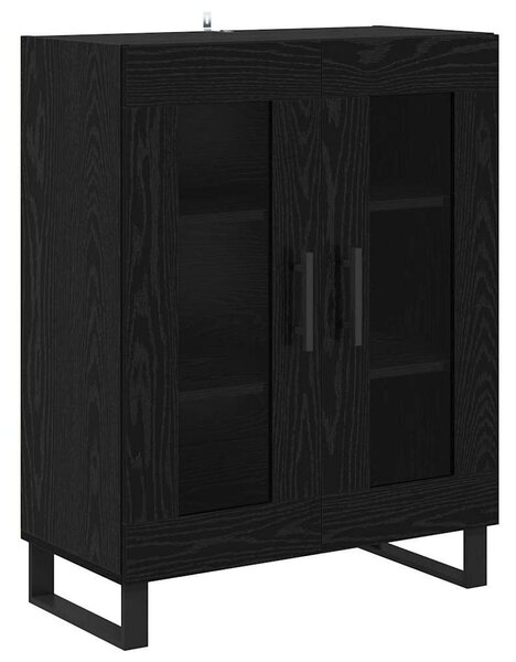 VidaXL Széf Fekete tölgy 69,5 x 34 x 90 cm Szerelt Fa