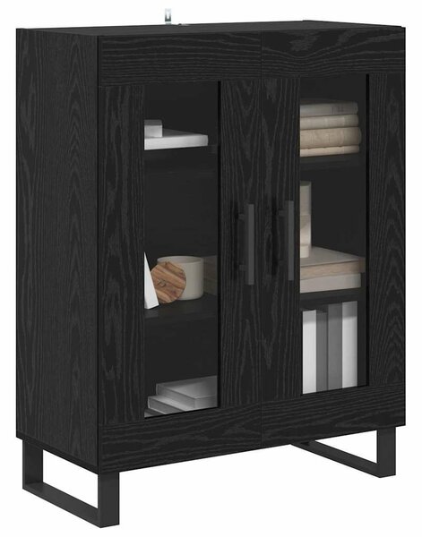 VidaXL Széf Fekete tölgy 69,5 x 34 x 90 cm Szerelt Fa